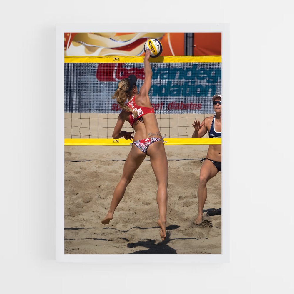 Poster Énergie de Plage – affiche Beach-volley (vue 3)